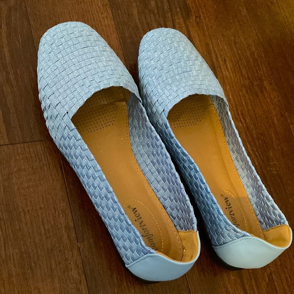 Comfortview Women's Blue Woven Flats 11 - Picture 7 of 8